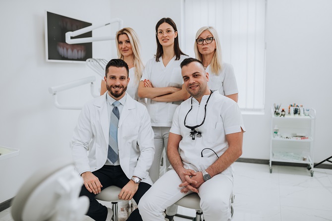team of dentists at a practice