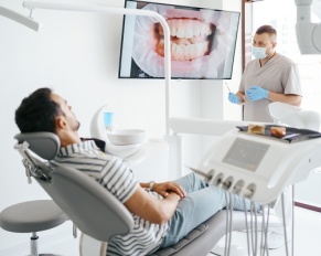 dentist with patient in office