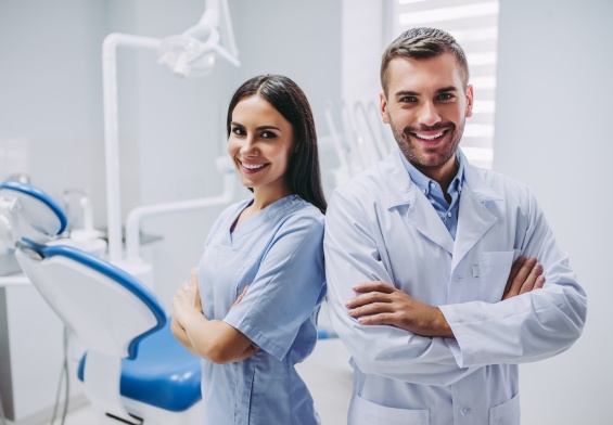 smiling dental team at best dentist in NJ