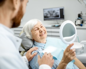 elderly patient getting dental care